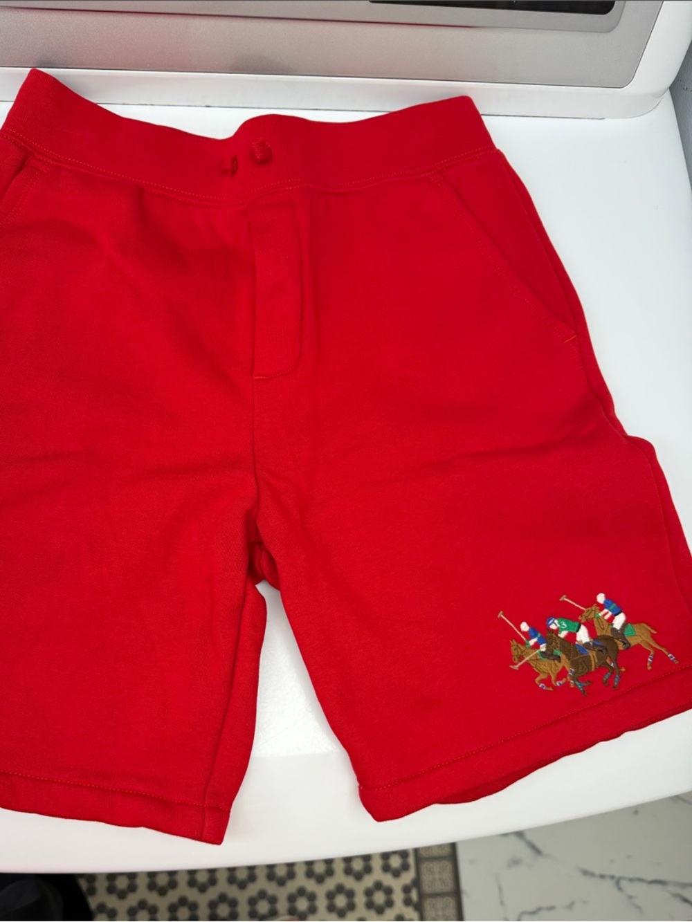 Red Polo Ralph LaurenPlayer Embroidered kids Athletic Shorts